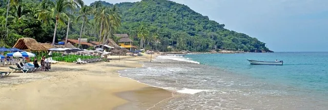 The beach at Las Ánimas on the south shore of Banderas Bay