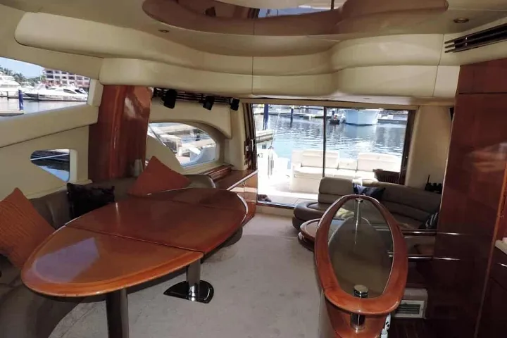 Salon dining area aboard the Azimut 58